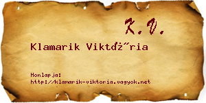 Klamarik Viktória névjegykártya